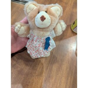 vintage Wendy's teddy bear Furskins 1986‎ No hat, no shoes has dress, plush.